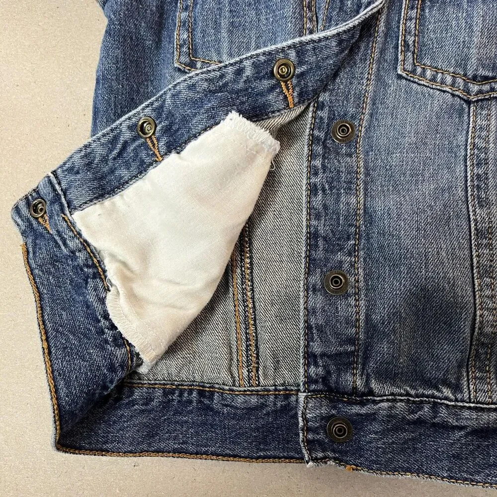 Carters Jean Jacket Girls 4 Blue Denim Snap Front Pockets Casual Outerwear